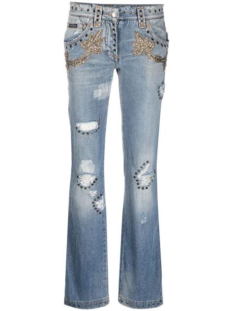 dolce gabbana jeans dress|Dolce & Gabbana distressed jeans.